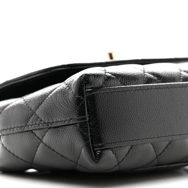 Chanel Caviar Quilted Coco Handle Clutch in Black Caviar leather from FASHIONPHILE, photo 9 of 11