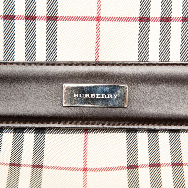 Beige Burberry House Check Canvas Flap Crossbody in Beige Canvas from Designer Revival, photo 5 of 6