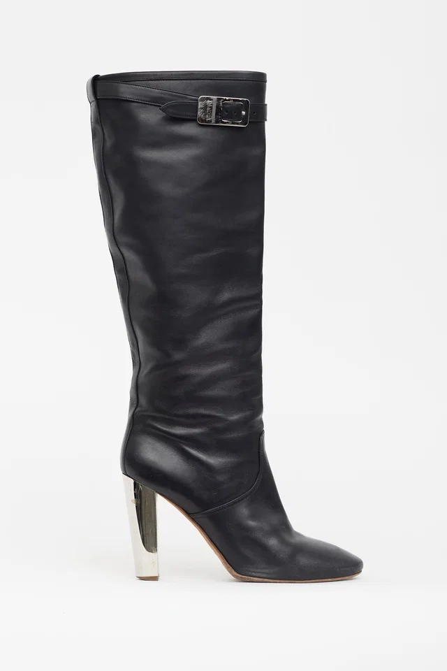 Hermès Leather Chrome Heel Boot in Leather from VSP Consignment