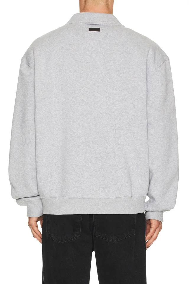 ALLSAINTS Milo Sweatshirt Polo in Light Grey Marl, photo 2 of 4 from REVOLVE (Canada)