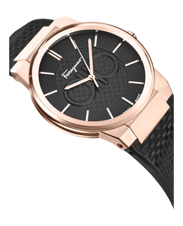 Salvatore Ferragamo Ferragamo Sapphire Silicone Watch in gold, photo 3 of 4 from ShopSimon