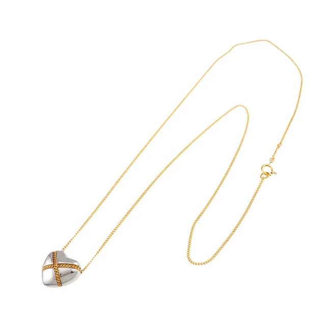Chain Cross Heart Necklace 45cm SV Silver K18 YG Yellow Gold 750 Necklace Tiffany 90313606 in Yellow from Luxury Promise