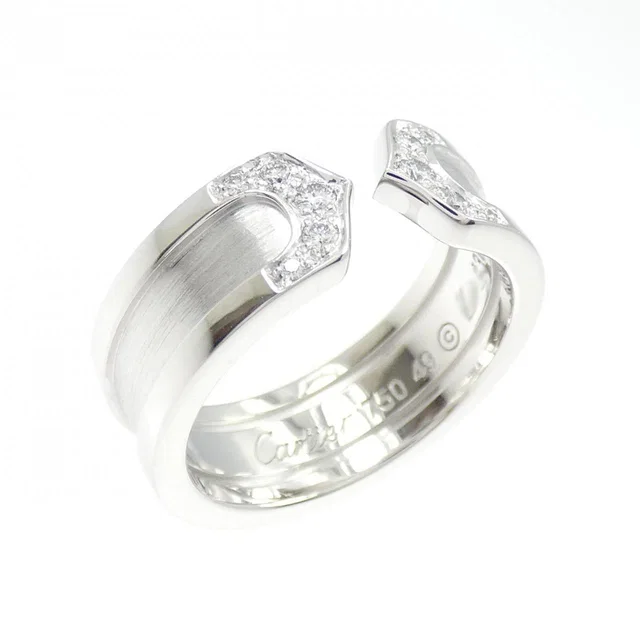 Cartier C2 750 White Gold Diamond Ring Size 9 in White from LuxUness