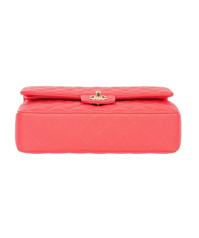 Chanel Vibrant Red Quilted Caviar Leather Classic Double Flap Bag in Red Caviar leather from Luxury Promise, photo 5 of 13