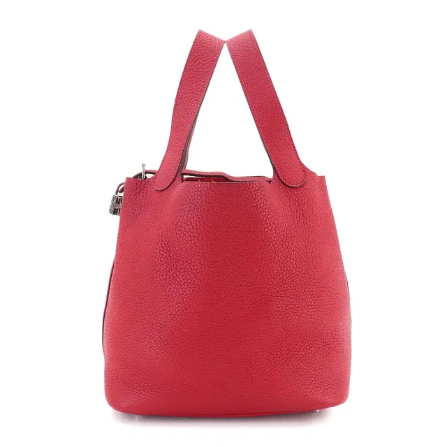 Hermès Picotin Lock MM Hand Bag Taurillon Clemence Rouge Piment in Red Clemence leather from Luxury Promise