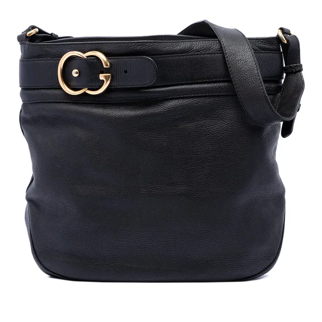 Black Gucci Large Calfskin Ride Shoulder Bag in Black Calfskin from Designer Revival