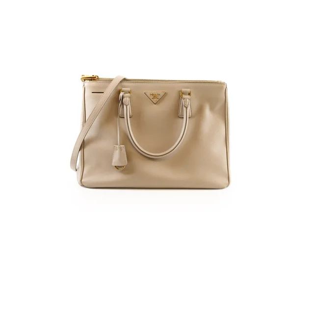Prada Saffiano Galleria Large Tote Light Grey in Grey Saffiano leather from The Purse Affair
