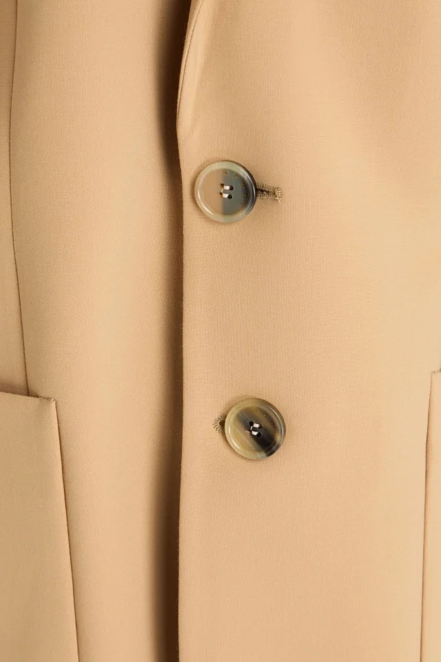 Marni Virgin Wool-Blend Tailored Woven Blazer in Beige, photo 4 of 4 from THE OUTNET