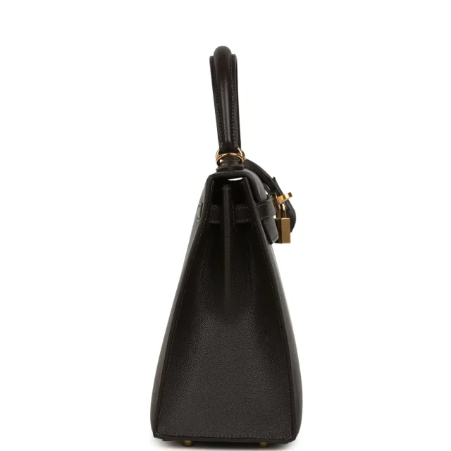 Hermès Kelly Sellier 25 Bai Brun Madame Gold Hardware in Goatskin from Madison Avenue Couture, photo 3 of 9