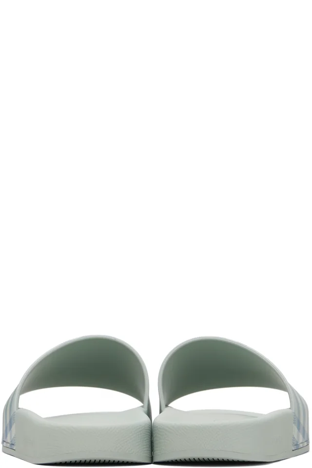 Burberry Green Check Slides, photo 2 of 5 from SSENSE