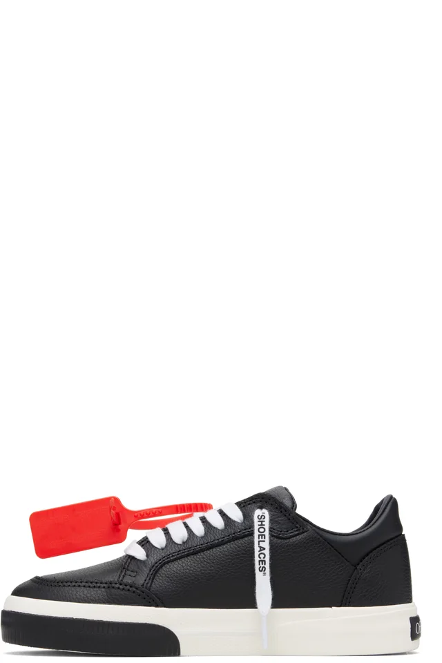 Off-White Black Vulcanized Low Calf Sneakers, photo 3 of 5 from SSENSE