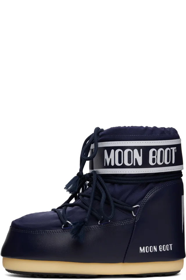 Moon Boot Navy Icon Low Nylon Boots, photo 3 of 4 from SSENSE