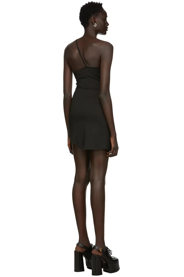 GUIZIO Black Asymmetrical Voxel Dress, photo 3 of 4 from SSENSE