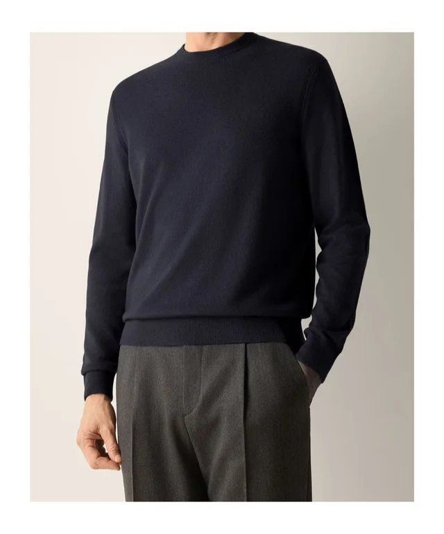 Zegna navy blue Oasi cashmere crewneck sweater, photo 3 of 5 from SENSER
