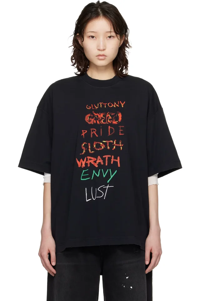 Black 7 Sins T-shirt, image 1 of 1 from SSENSE