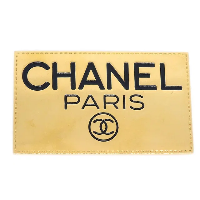 Chanel Logo Plate Brooch from AMORE Vintage Tokyo