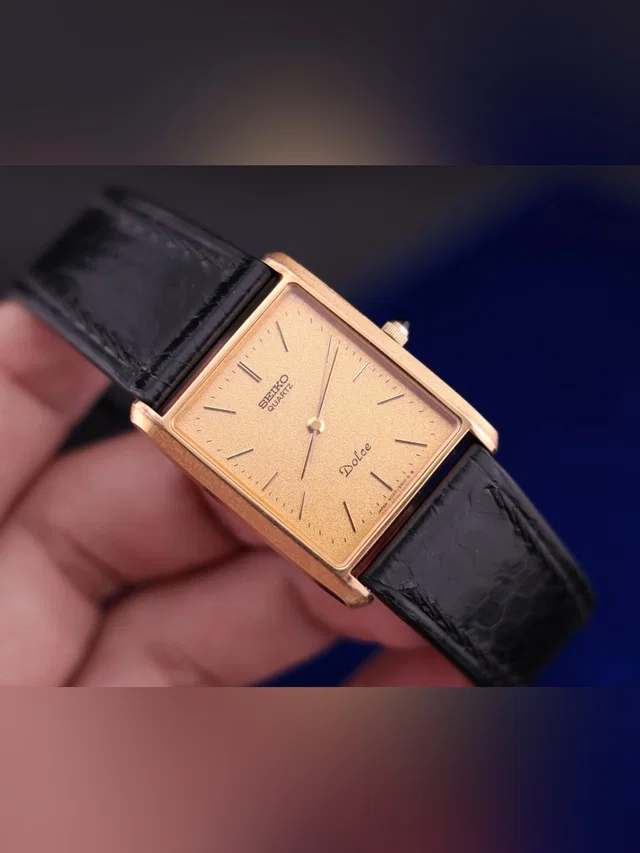 Vintage 1983 Seiko Dolce 6030-5510 Men’s Watch - Very Good Condition in black|gold Leather from Poshmark
