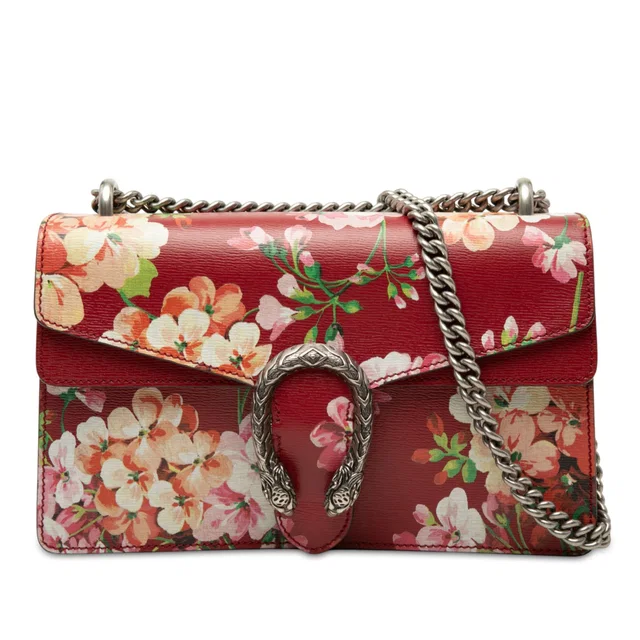 Red Gucci Medium Calfskin Blooms Dionysus Shoulder Bag in Red Calfskin from Designer Revival