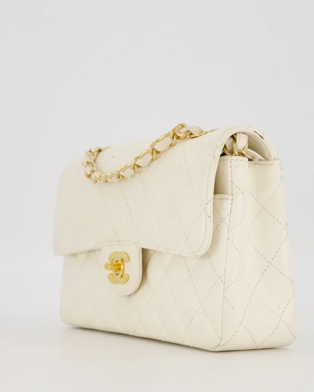 Chanel Vintage White Small Classic Double Flap Bag in White Caviar leather from Sellier, photo 12 of 20