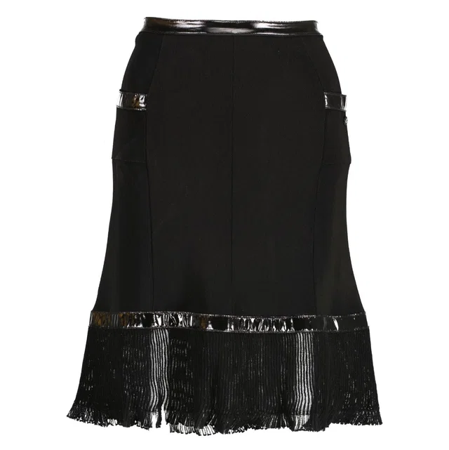 Chanel 07P Black Patent Leather Trim Skirt - Size FR42 in Black Patent leather from Labellov