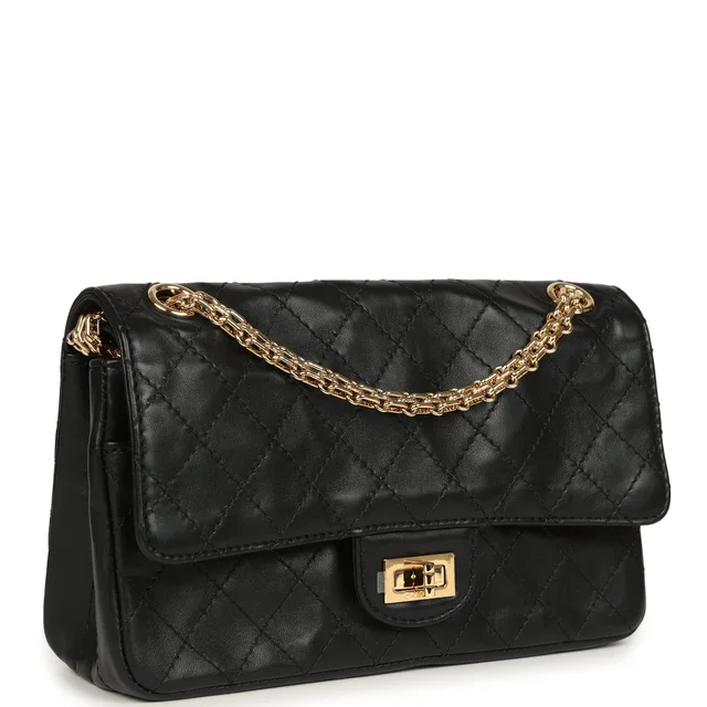 Chanel Small "Crush" Reissue 225 2.55 Double Flap Bag Black Lambskin Gold Hardware in Black Lambskin from Madison Avenue Couture, photo 2 of 2