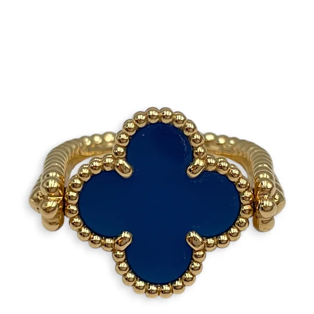 Van Cleef & Arpels (PSPM) Vintage Alhambra 48 Reversible Ring in Blue in Blue from LuxLexicon, photo 2 of 3