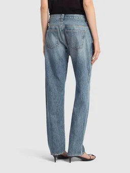 Khaite High-waist straight jeans in 100% Cotton, photo 3 of 5 from LUISAVIAROMA