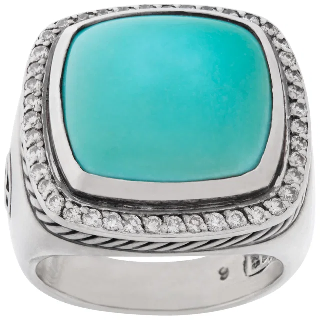 David Yurman Turquoise Albion ring in Blue Sterling Silver from Gray And Sons