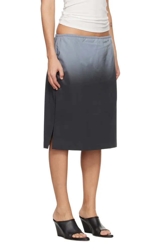 Alexander Wang Gray Reflective Mid-Rise Midi Skirt, photo 2 of 4 from SSENSE