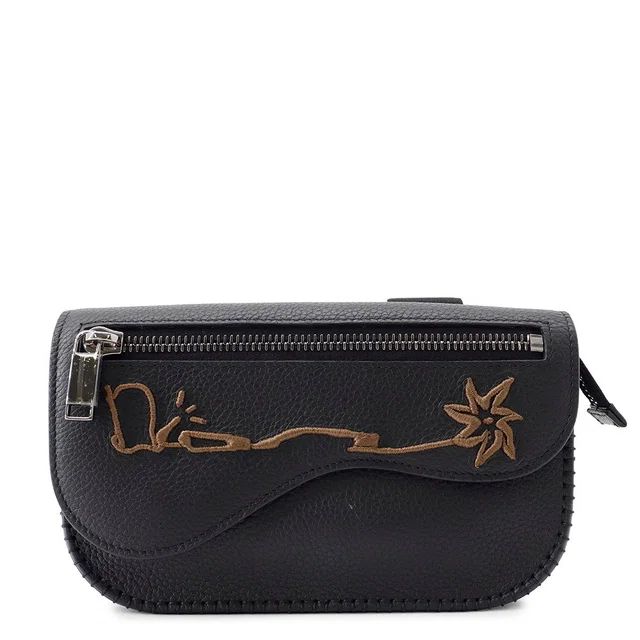 Dior CDxCJ Saddle Arm Pouch Black2ADCA390SOT_H03E Leather in Leather from GALLERY RARE