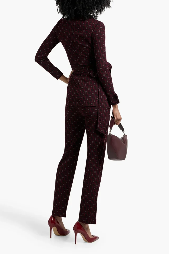 Diane von Furstenberg Tavolara Jacquard Skinny Pants in Plum, photo 3 of 4 from THE OUTNET
