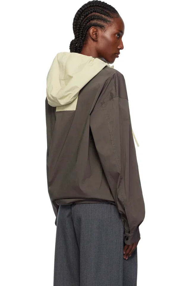 JW Anderson Gray Contrast Hood Anorak, photo 3 of 4 from SSENSE