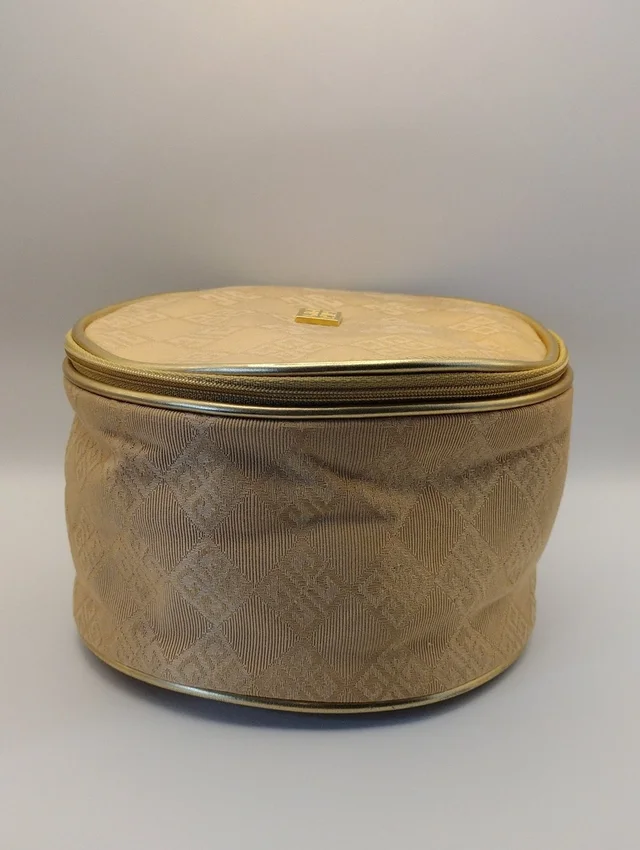 Givenchy Vintage Organza Parfums Cylindrical Cosmetic Toiletry Travel Bag in gold from Poshmark
