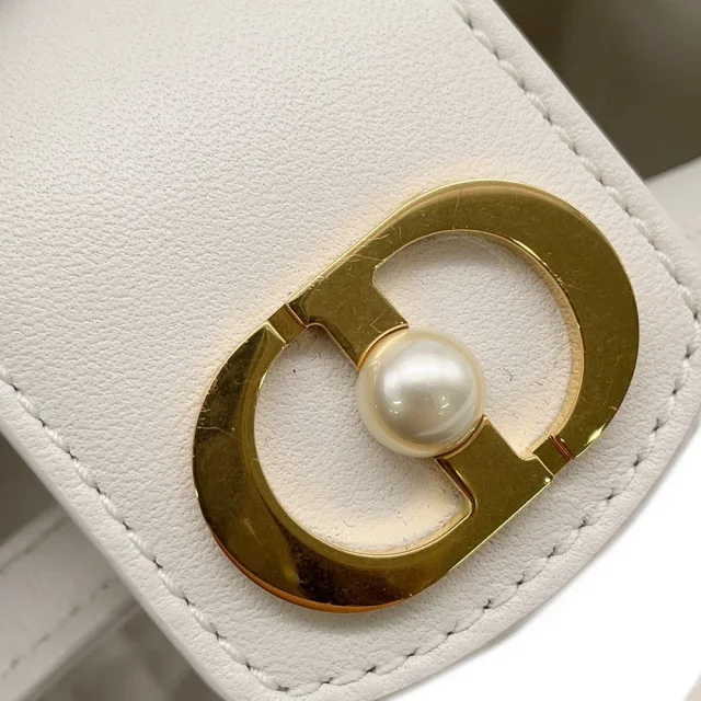 Dior Jolie Top Handle Mini Bag WhiteS3123UNJB Lambskin Faux Pearl in Lambskin from GALLERY RARE, photo 11 of 15