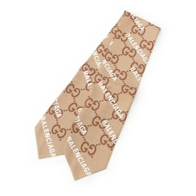 Gucci Silk the Hacker Maxi GG Neck Bow Scarf Beige in Beige Silk from The Reluxe