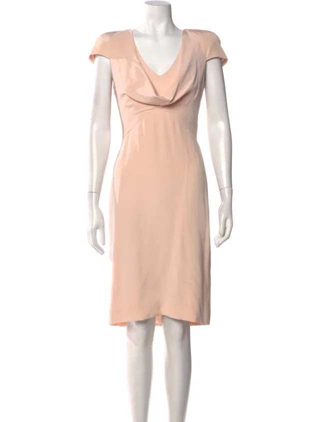 Alexander McQueen Silk Knee-Length Dress in pink Silk from The RealReal