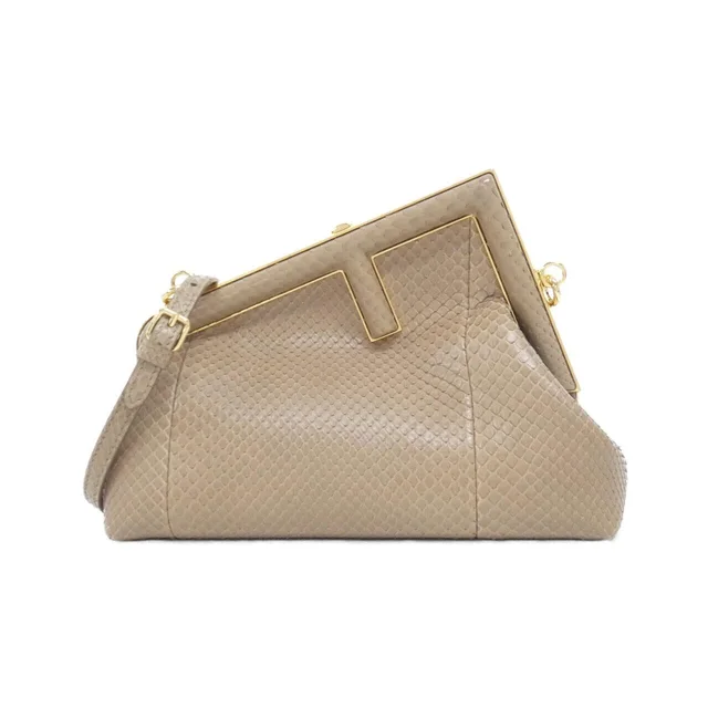FENDI First Small 8BP129 AHN2 Bag in F0L1A/MUD / GOLD (gold) hardware python from KOMEHYO