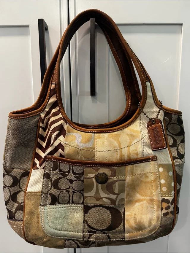 Coach Vintage Y2k Patchwork Ergo Hobo Suede Leather Shoulder Bag 10810 Tote Flws in brown|red Suede from Poshmark