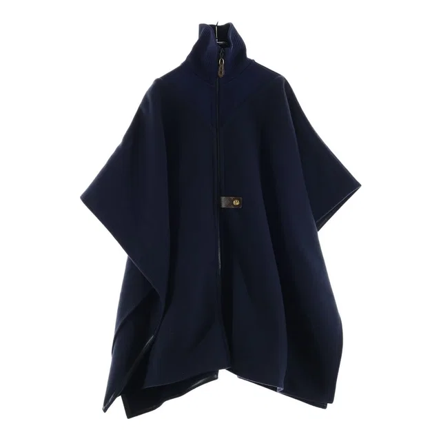 Louis Vuitton Cashmere Monogram Cape Poncho Navy Brown in Brown Cashmere from The Reluxe