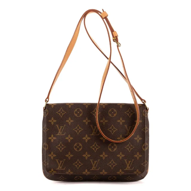 Louis Vuitton Musette Tango Brown Monogram Canvas in Brown Coated canvas from The Reluxe