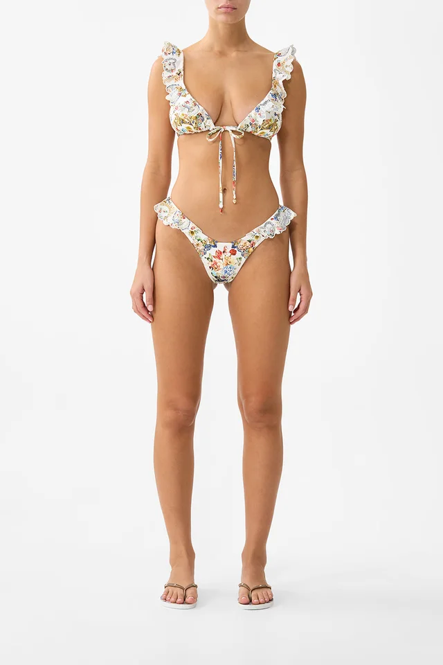 Camilla eBoutique TIE FRONT TRI BIKINI TOP WITH FRILL NECK THE POTTERY PARLOUR from CAMILLA, photo 1 of 1