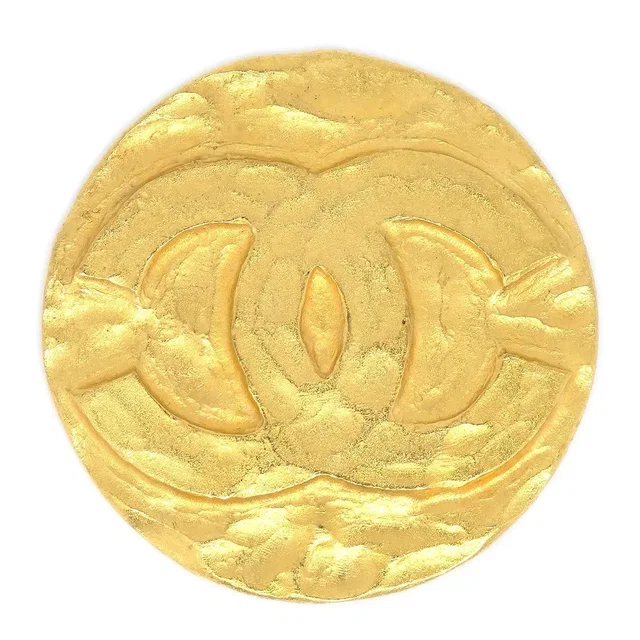 Chanel Medallion Brooch Gold 94P in Gold from AMORE Vintage Tokyo