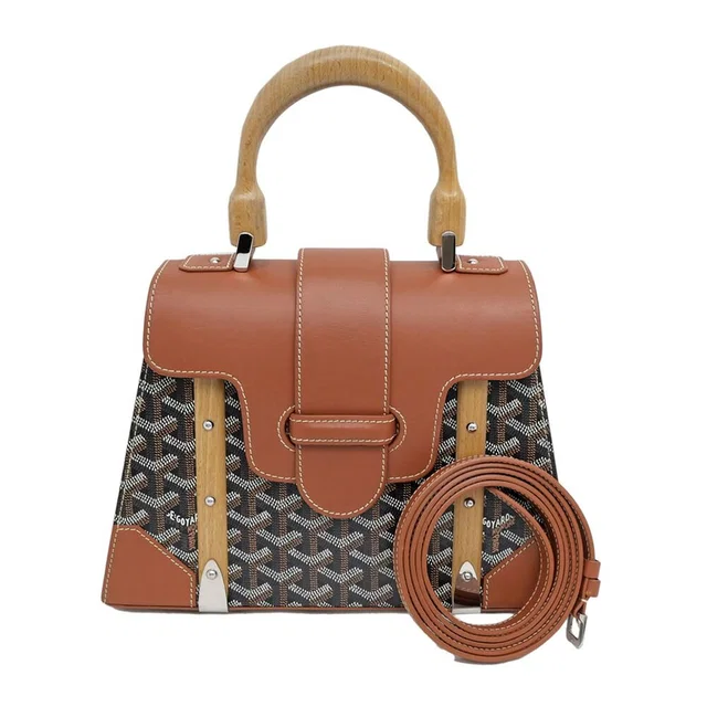 Goyard Saigon PM Brown Leather Handbag in Brown Leather from The Reluxe