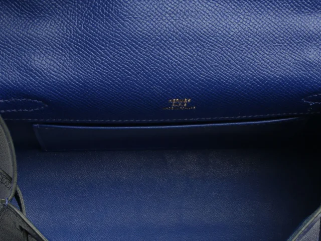Hermès Bleu Electrique Epsom Kelly Pochette in Blue Epsom leather from Ann's Fabulous Finds, photo 10 of 11
