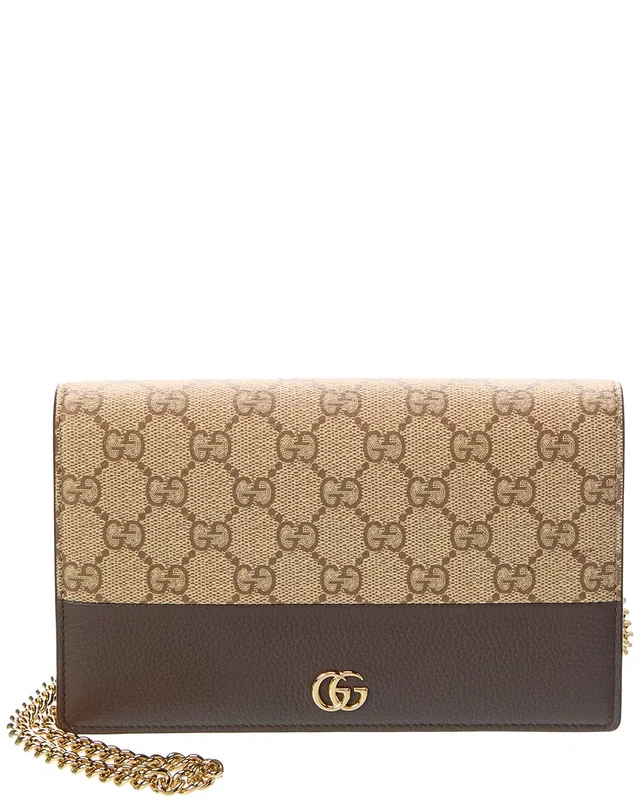 Gucci GG Marmont GG Supreme Canvas & Leather Chain Wallet, image 1 of 1 from Rue La La
