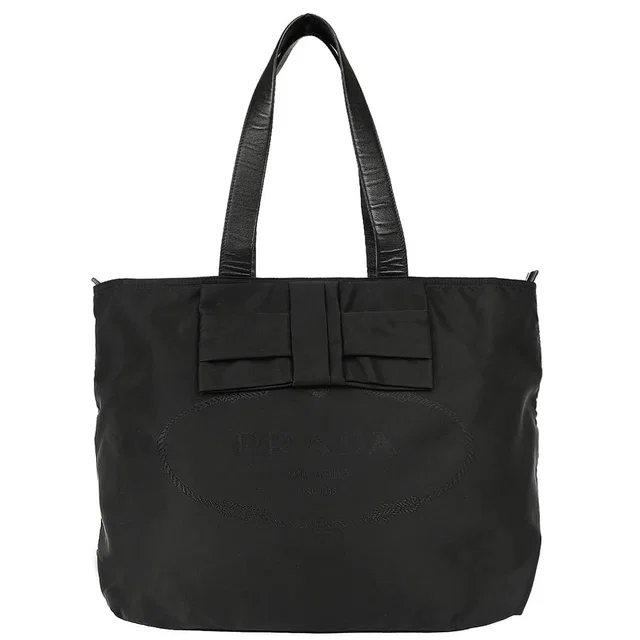Prada Black Nylon Tote Handbag in Black Nylon from AMORE Vintage Tokyo