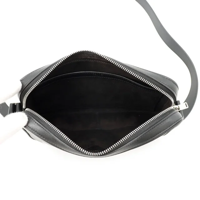 Celine logo messenger bag Black194503DOT Leather in Leather from GALLERY RARE, photo 6 of 18