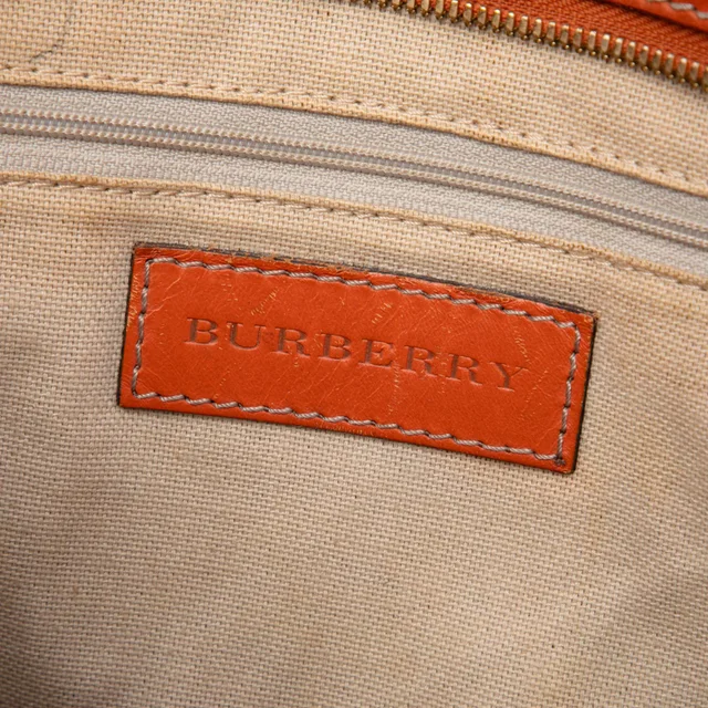 Beige Burberry Small Haymarket Check Coated Canvas Honeywood Tote Satchel in Beige Coated canvas from Designer Revival, photo 5 of 6