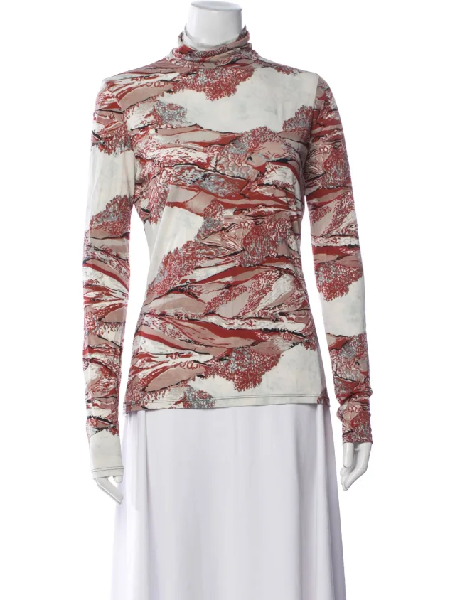 Proenza Schouler Printed Turtleneck Top in multicolor from The RealReal