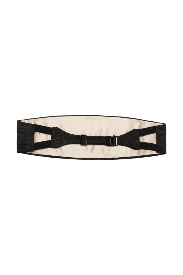 Tom Ford Pleated Mulberry Silk Cummerbund — Black Belt in Black Silk from HEWI